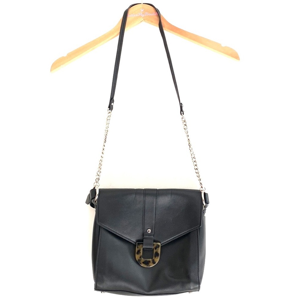 Zara Black crossbody saddlebag purse‎
